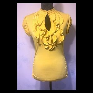 Ruffle yellow dress shirt